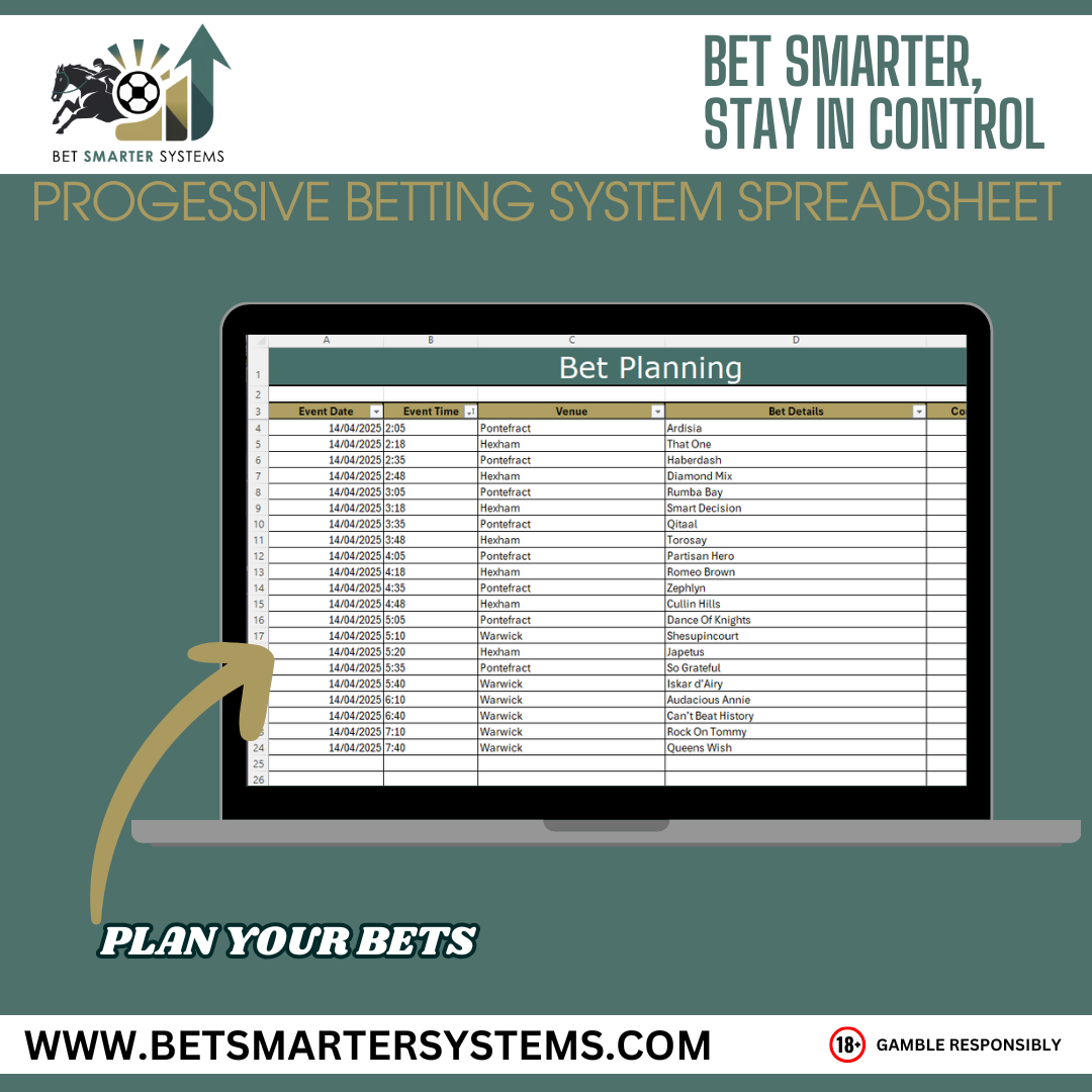 Progressive Betting System – Smarter, Structured Betting Spreadsheet v2