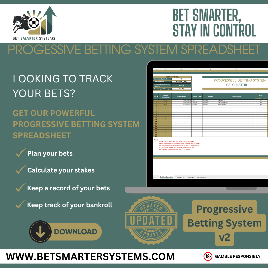 Progressive Betting System – Smarter, Structured Betting Spreadsheet v2